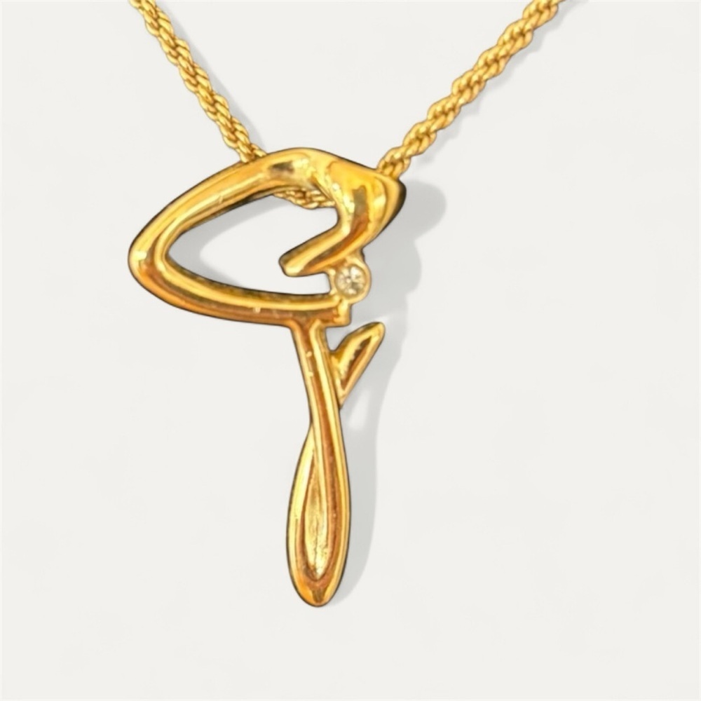 GIVENCHY Gold “G” with Rhinestone on Rope Chain - Picture 9 of 11